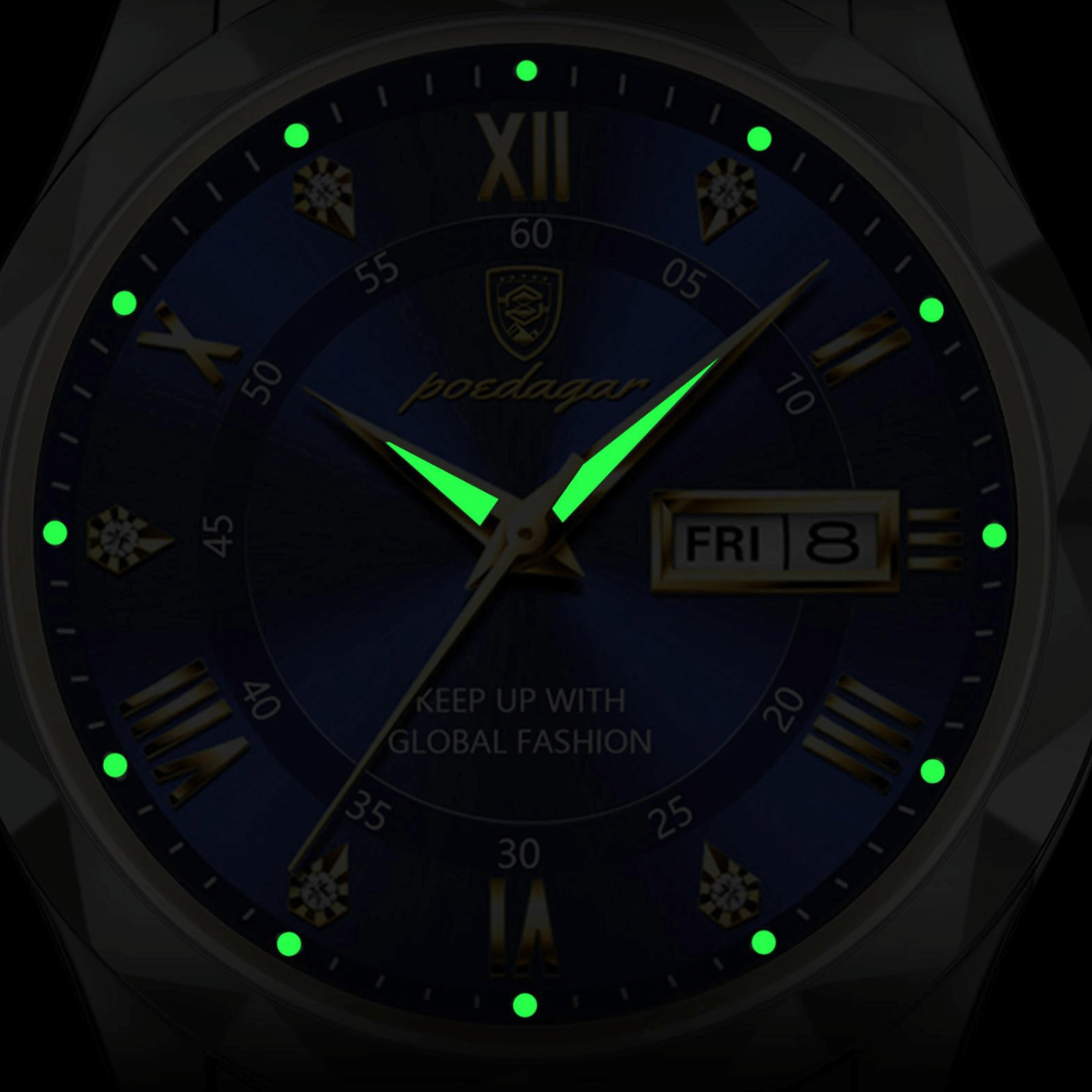 Herrenarmbanduhr Edelstahl Quarzwerk | Leuchtzeiger | Tag- & Datumsanzeige | Dialcraft