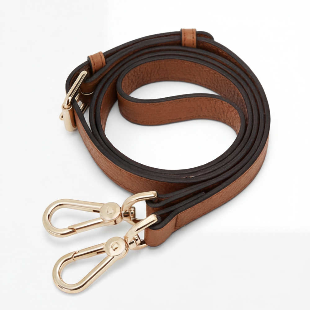 Hobo-Tasche Kunstleder 28 × 17 × 12 cm | 5 Innenfächer, 3 Trageoptionen | Braun, Schwarz, Marineblau, Goldfarbene Hardware 15
