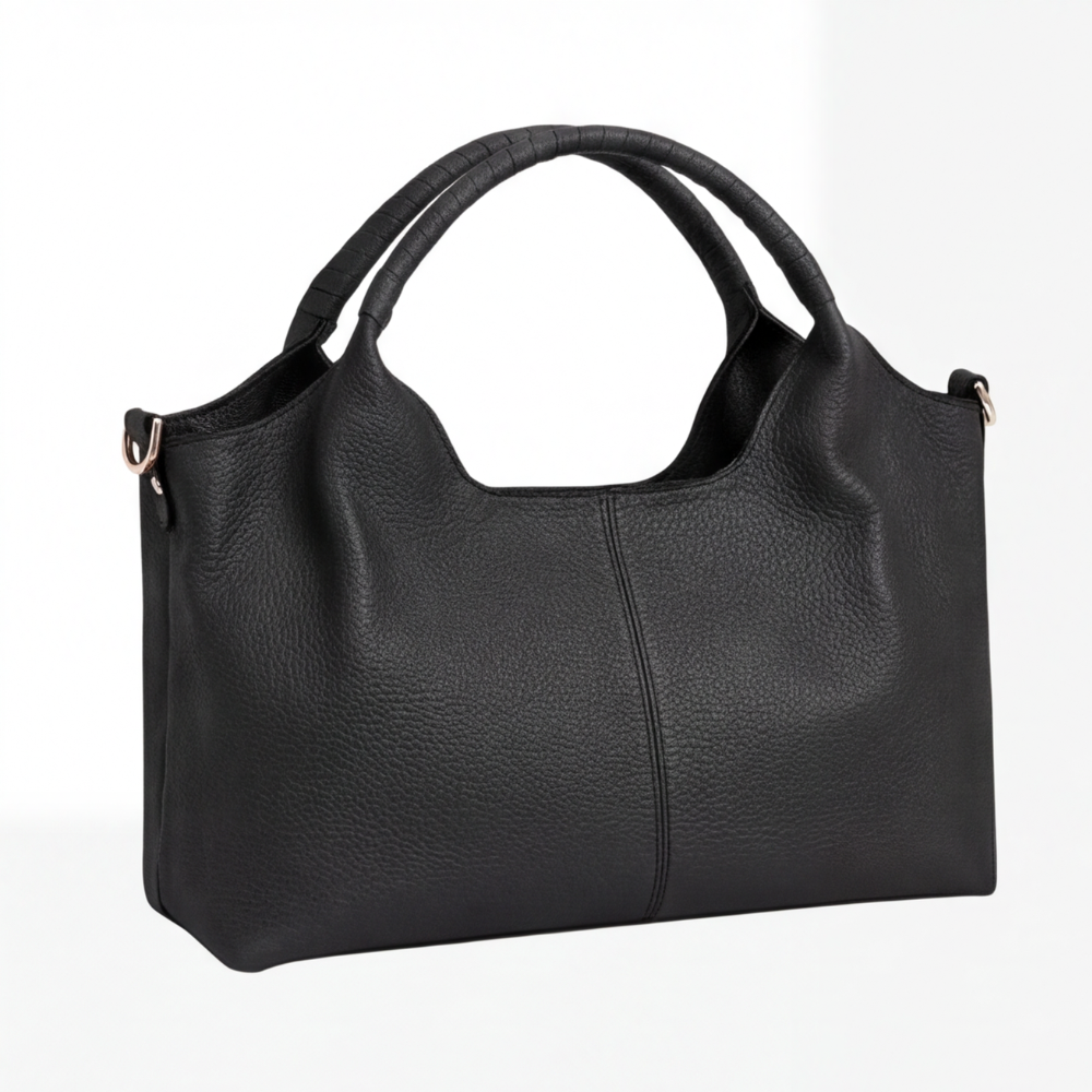 Hobo-Tasche Kunstleder 28 × 17 × 12 cm | 5 Innenfächer, 3 Trageoptionen | Braun, Schwarz, Marineblau, Goldfarbene Hardware 3
