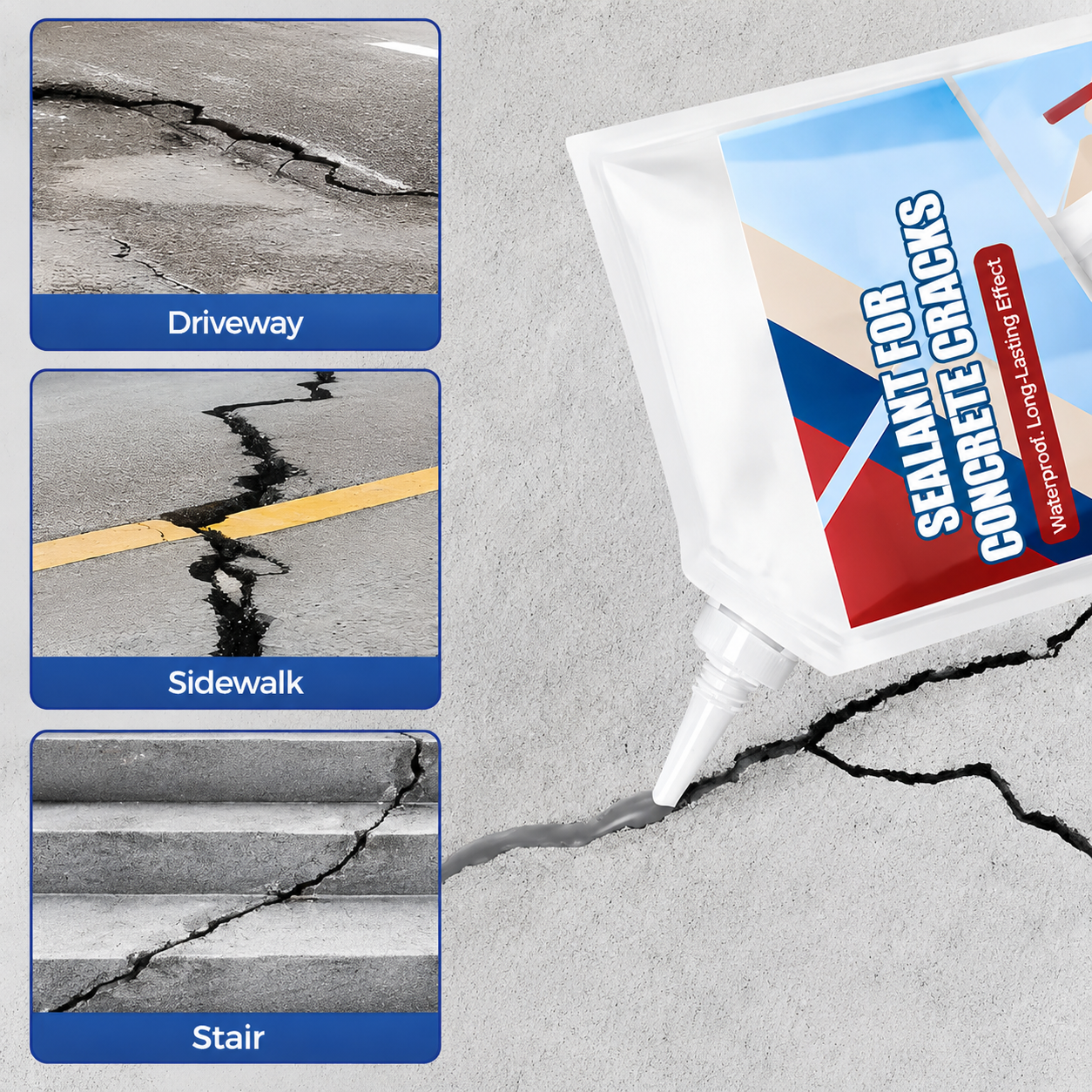 Hochleistungsfähiger Klebstoff | für Betonrisse | Wasserdicht & Wetterfest | CrackGuard