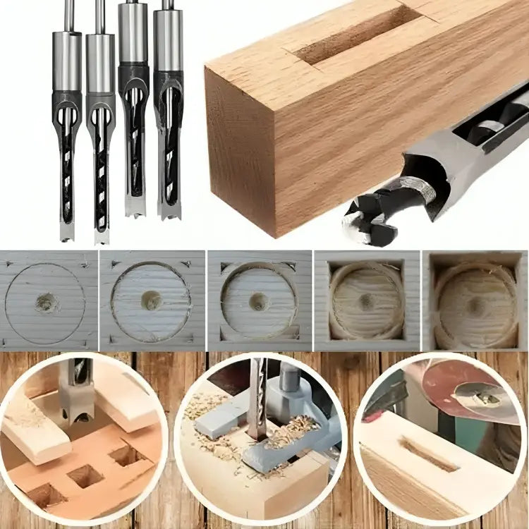 Holzbohrer | Vierkantzapfen-Bohrersatz für Holz | CNC-Fräsen mit Spanabfuhr | ZapfenKraft