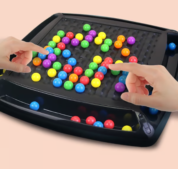 Intellektueller Regenbogen Perlen Beseitigung Spiel | 1-4 Spieler | ABS-Kunststoff mit Aufbewahrungstasche | BeadPop