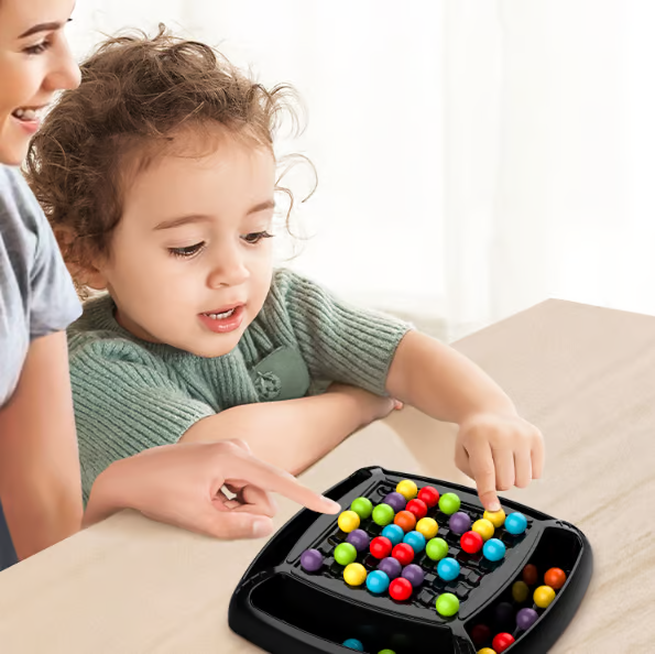 Intellektueller Regenbogen Perlen Beseitigung Spiel | 1-4 Spieler | ABS-Kunststoff mit Aufbewahrungstasche | BeadPop