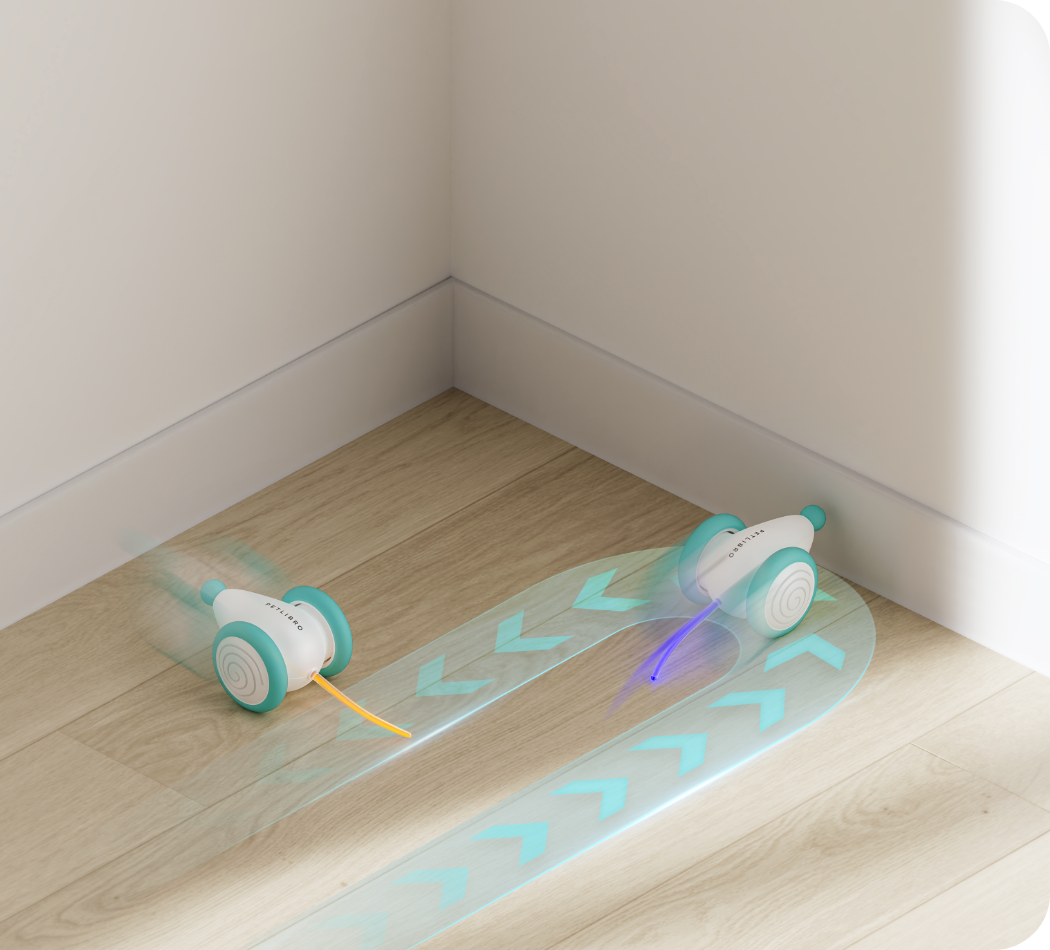 Interaktivt kattelegetøj | Selvstyrende med laser | Forhindringsregistrering | PounceBot