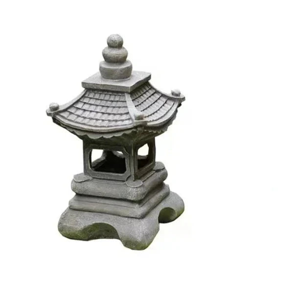 Japanische Gartenlaterne | Solar LED Harz | Warmweiß Zen Garten & Terrasse | Wabilight