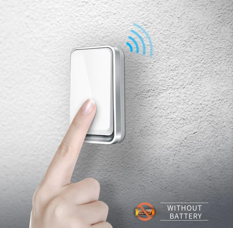 Kabellose Batterielose Smarte Türklingel | 120m Reichweite | Kinetische Energie | Ryngō