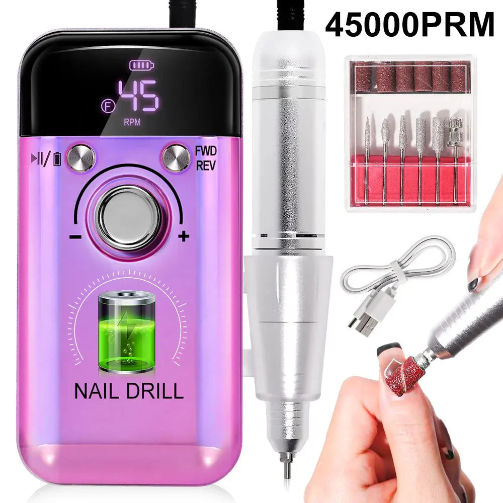 Kabellose Nagelfräse | Bürstenloser Motor | LCD Steuerung | NailForge
