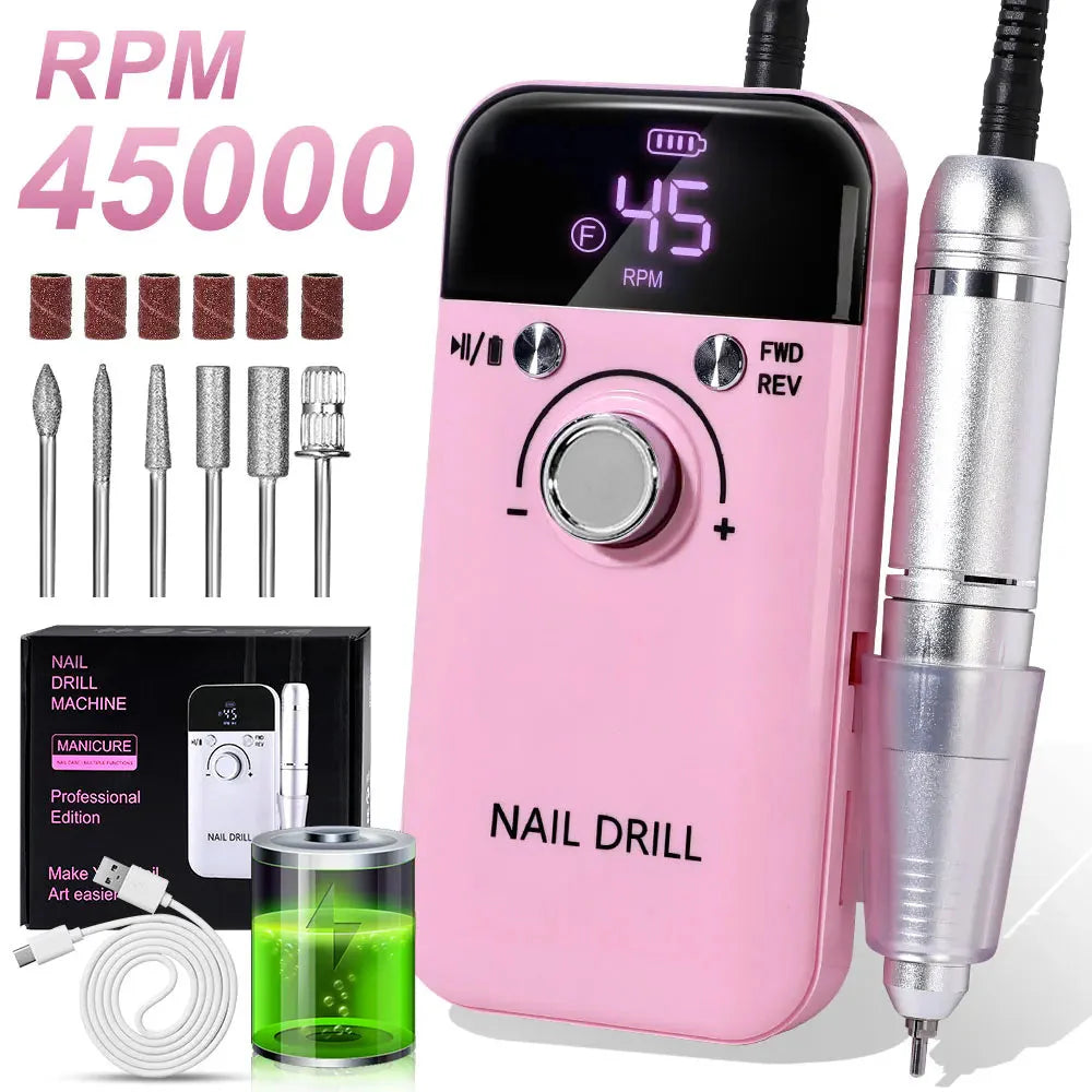 Kabellose Nagelfräse | Bürstenloser Motor | LCD Steuerung | NailForge