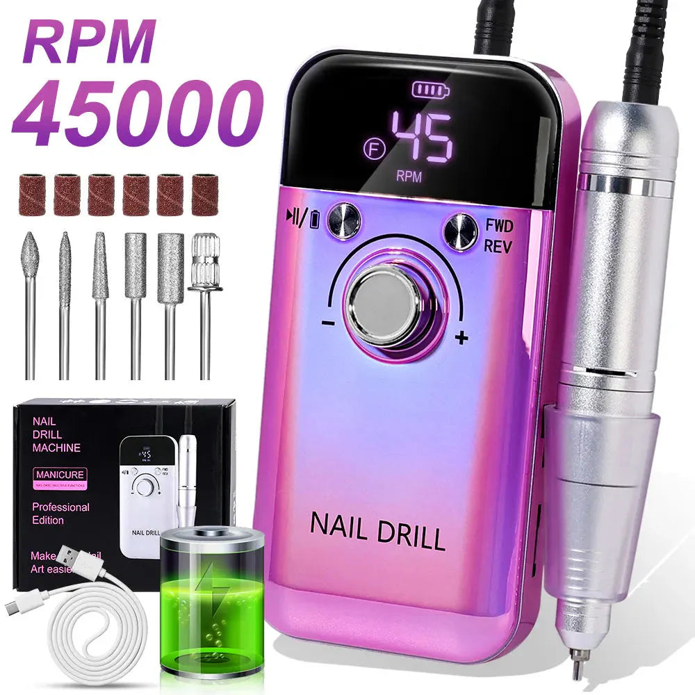 Kabellose Nagelfräse | Bürstenloser Motor | LCD Steuerung | NailForge