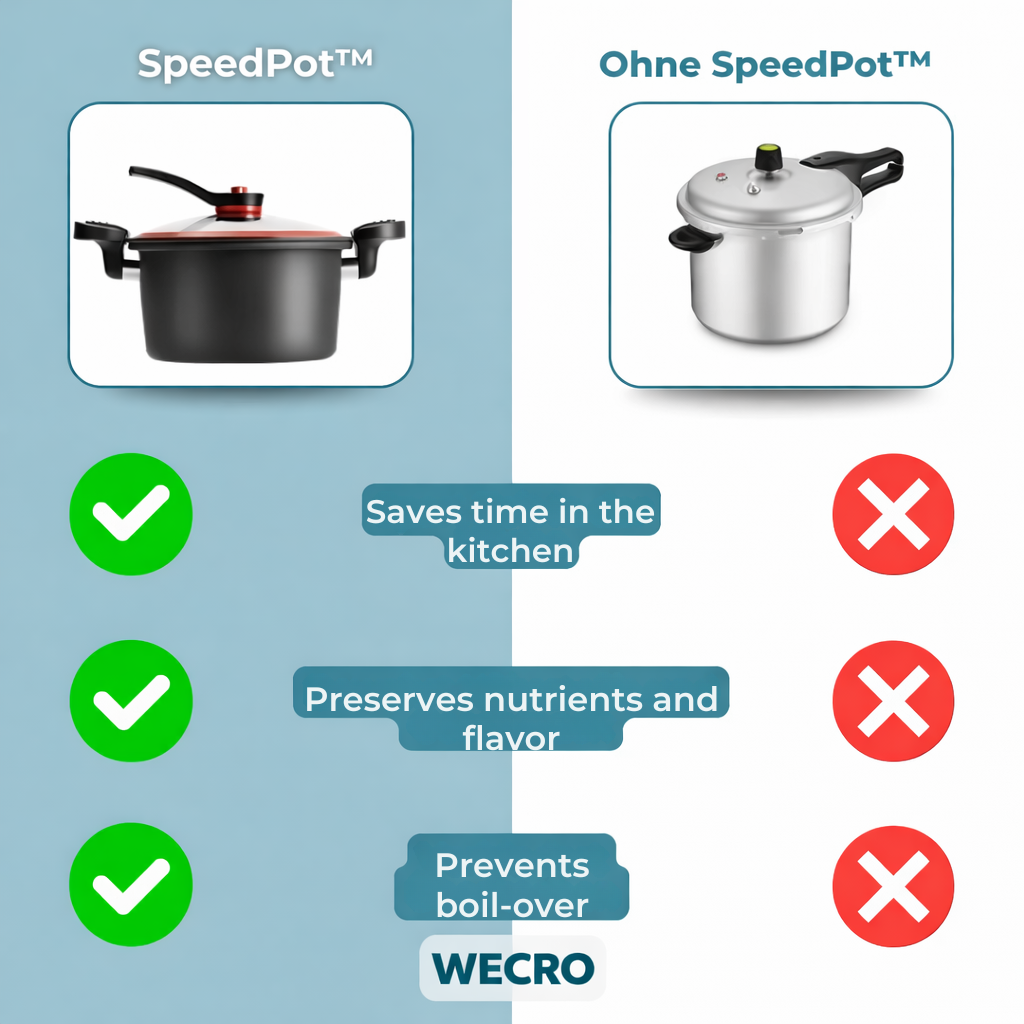 Kasserolle |Schnellkochtopf | Gleichmäßige Hitzeverteilung | SpeedPot