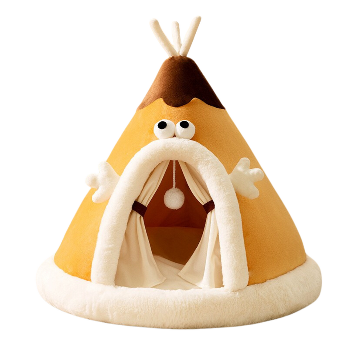 Katzenbett Zelt aus Fleece & Plüsch, 38–65 cm | Orange, Grau, Grün | Rutschhemmend, warmer Rückzugsort für Herbst & Winter 7