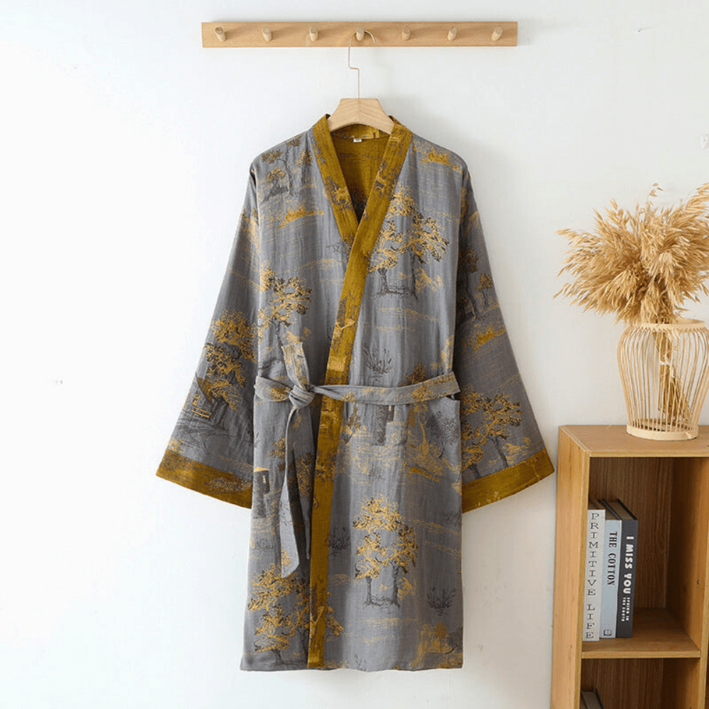 Kimono Bademantel | Unisex Retro Design | Leicht & Atmungsaktiv | Wellness Komfort | Kimora