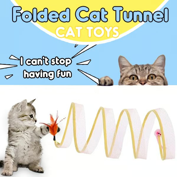 KittyMaze™ | Zusammenklappbarer Katzentunnel mit integriertem Spielzeug