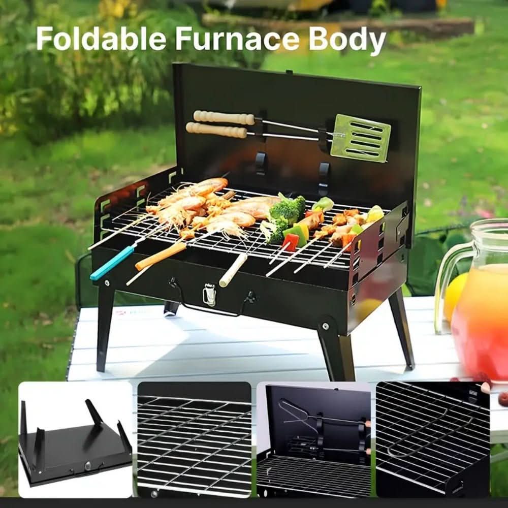 Klappbarer Gartengrill aus Stahl | Pulverbeschichtet BBQ | Camping & Garten | Foldfire