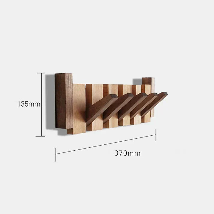 Klaviergarderobe aus Holz | Massivholz Nussbaum & Ahorn | 8 Haken Wandmontage | Keystrak