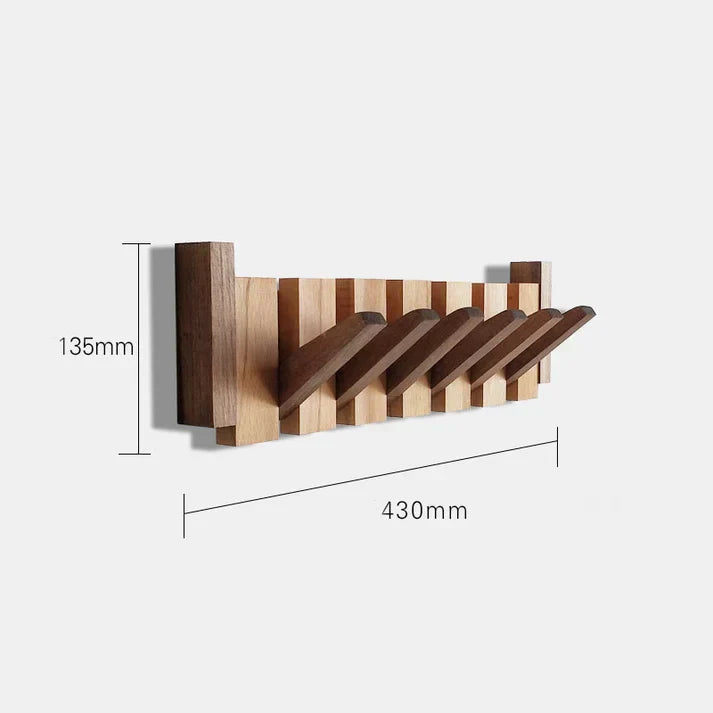 Klaviergarderobe aus Holz | Massivholz Nussbaum & Ahorn | 8 Haken Wandmontage | Keystrak