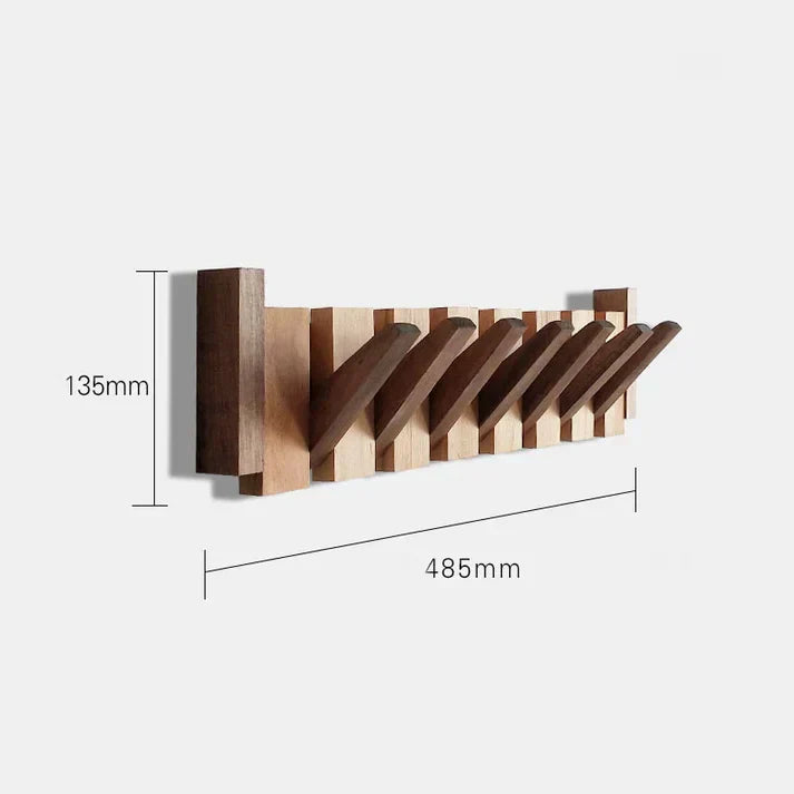 Klaviergarderobe aus Holz | Massivholz Nussbaum & Ahorn | 8 Haken Wandmontage | Keystrak