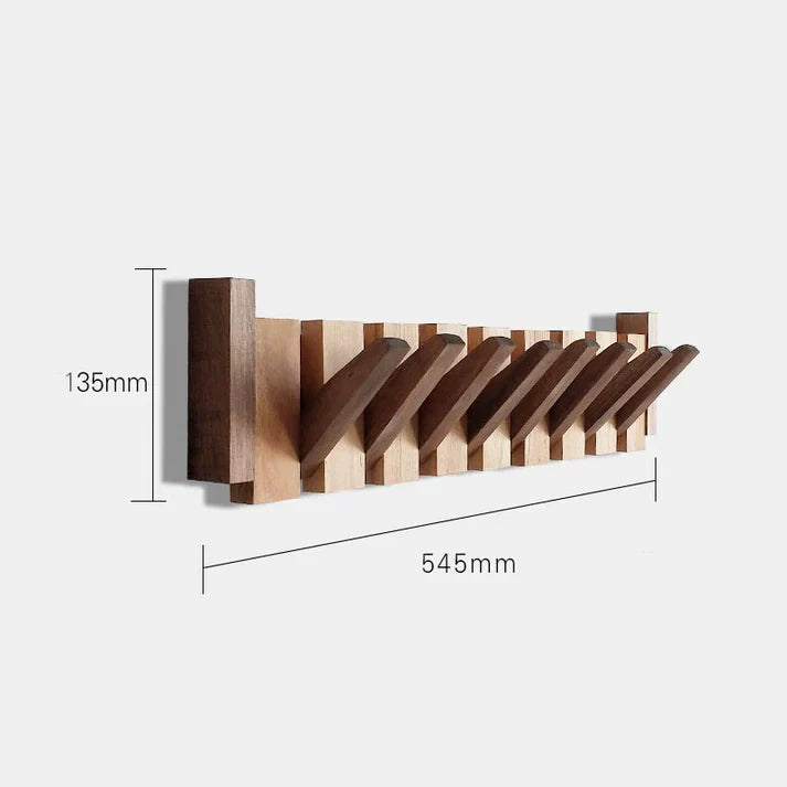 Klaviergarderobe aus Holz | Massivholz Nussbaum & Ahorn | 8 Haken Wandmontage | Keystrak