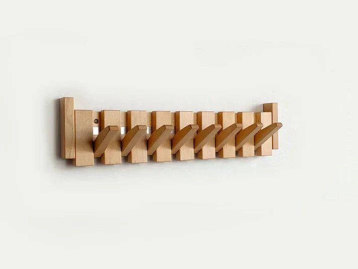 Klaviergarderobe aus Holz | Massivholz Nussbaum & Ahorn | 8 Haken Wandmontage | Keystrak