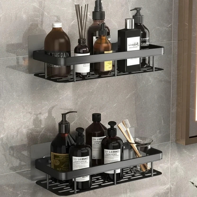 Kleberegal Bad | Bohrfrei & Edelstahl | Selbstklebend | Mountra