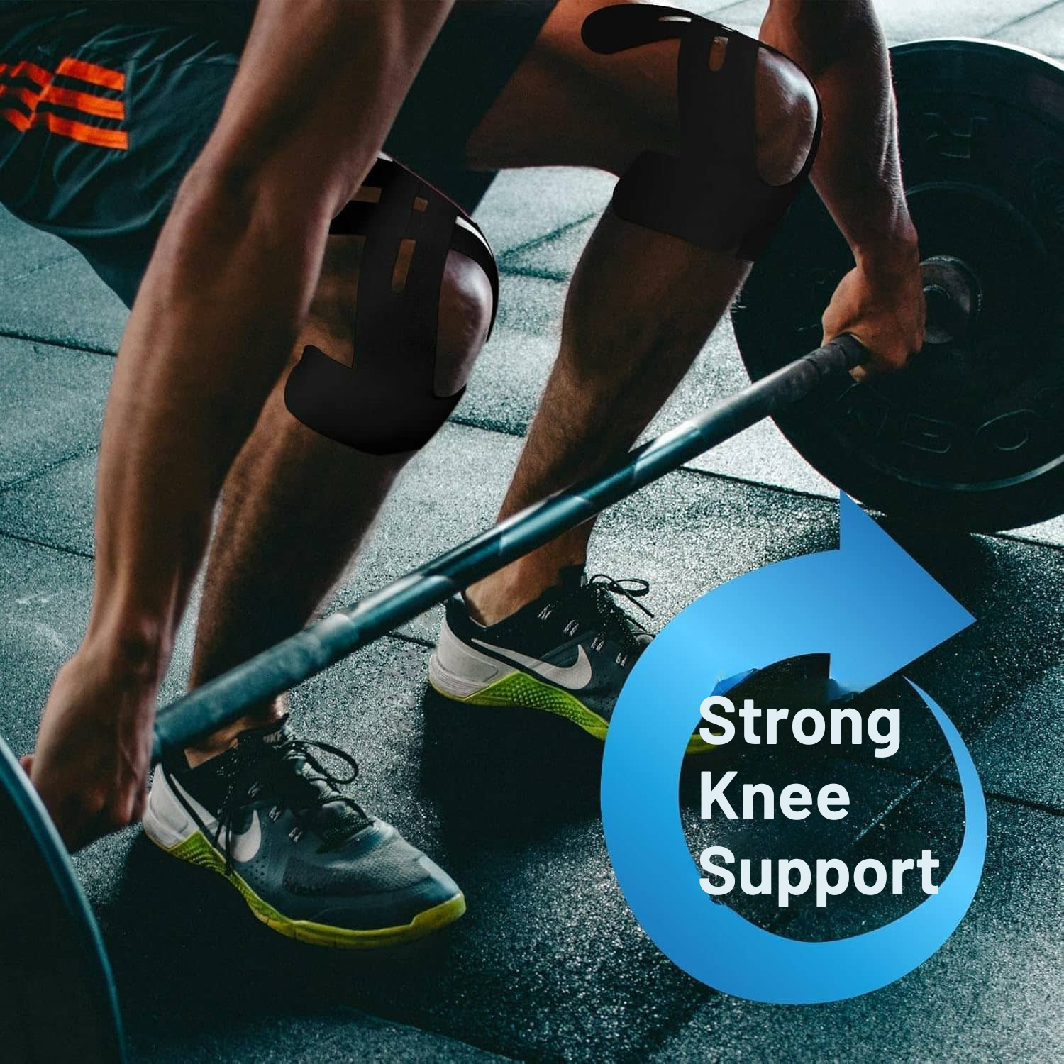 Kniebandage | Vorgeschnittenes Kinesio Tape | Atmungsaktive Knieunterstützung | Flexify