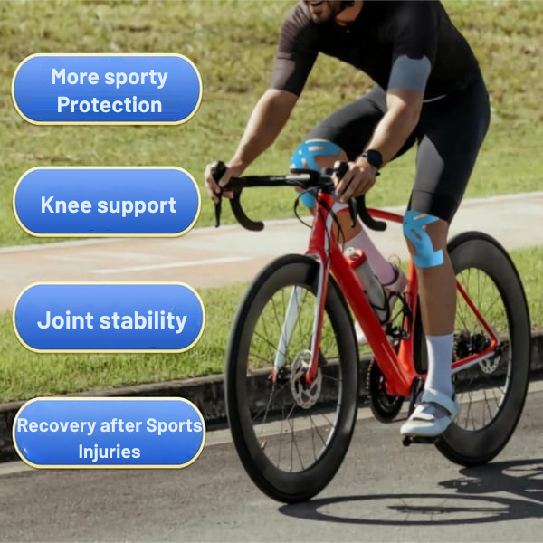 Kniebandage | Vorgeschnittenes Kinesio Tape | Atmungsaktive Knieunterstützung | Flexify
