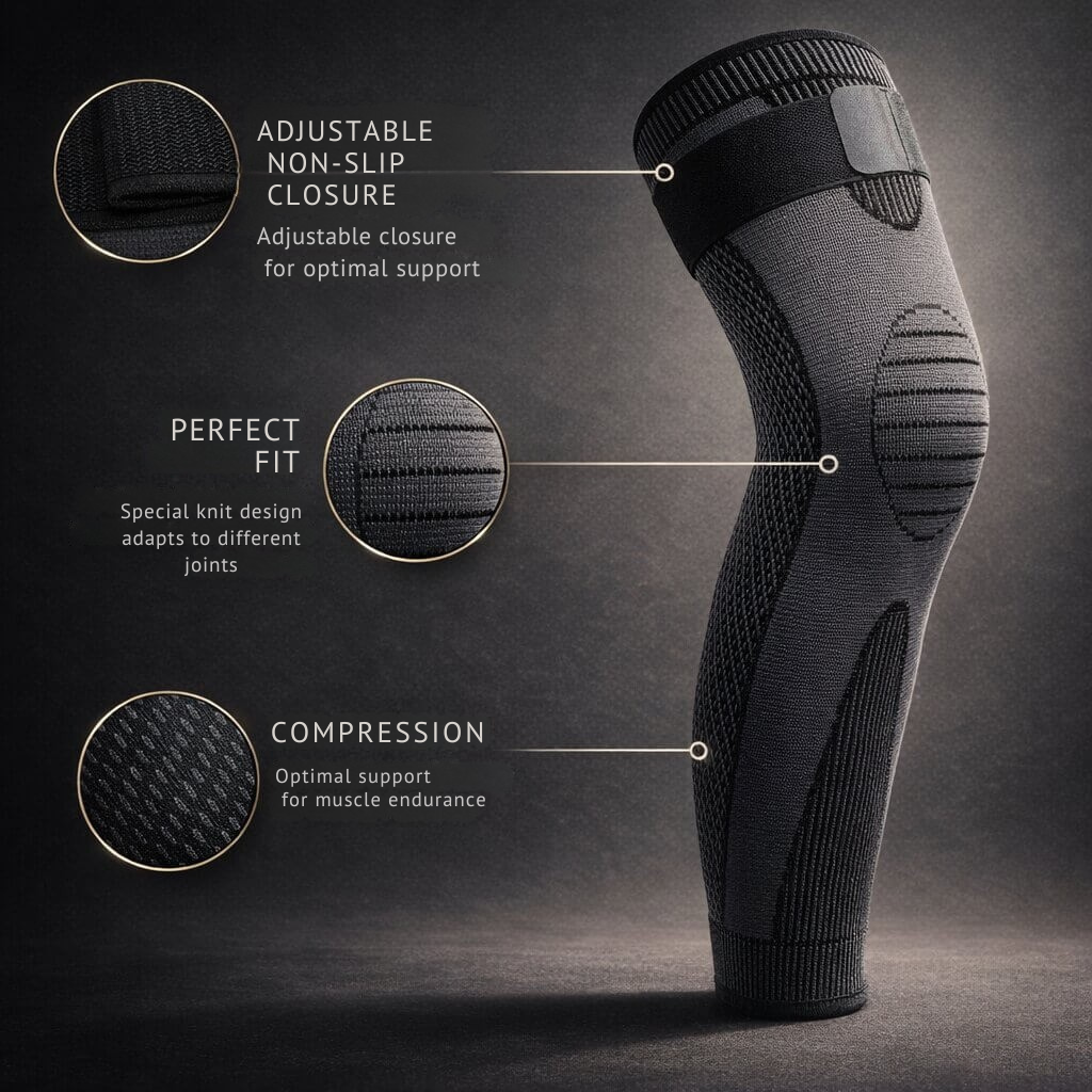 Kniebandage mit Kompression | Stabiler Halt | Atmungsaktiv und Rutschfest | Stabilon