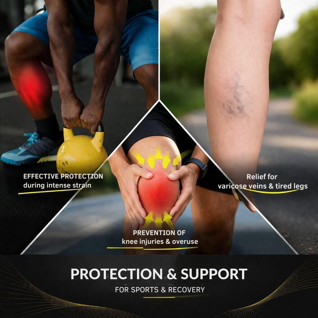 Kniebandage mit Kompression | Stabiler Halt | Atmungsaktiv und Rutschfest | Stabilon