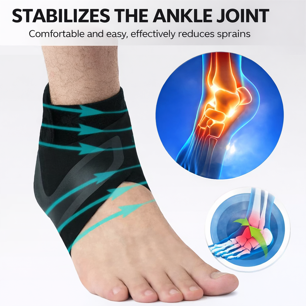 Knöchelbandage | Fußbandage mit Kompression | Stabiler Halt für Ferse | Orthexa