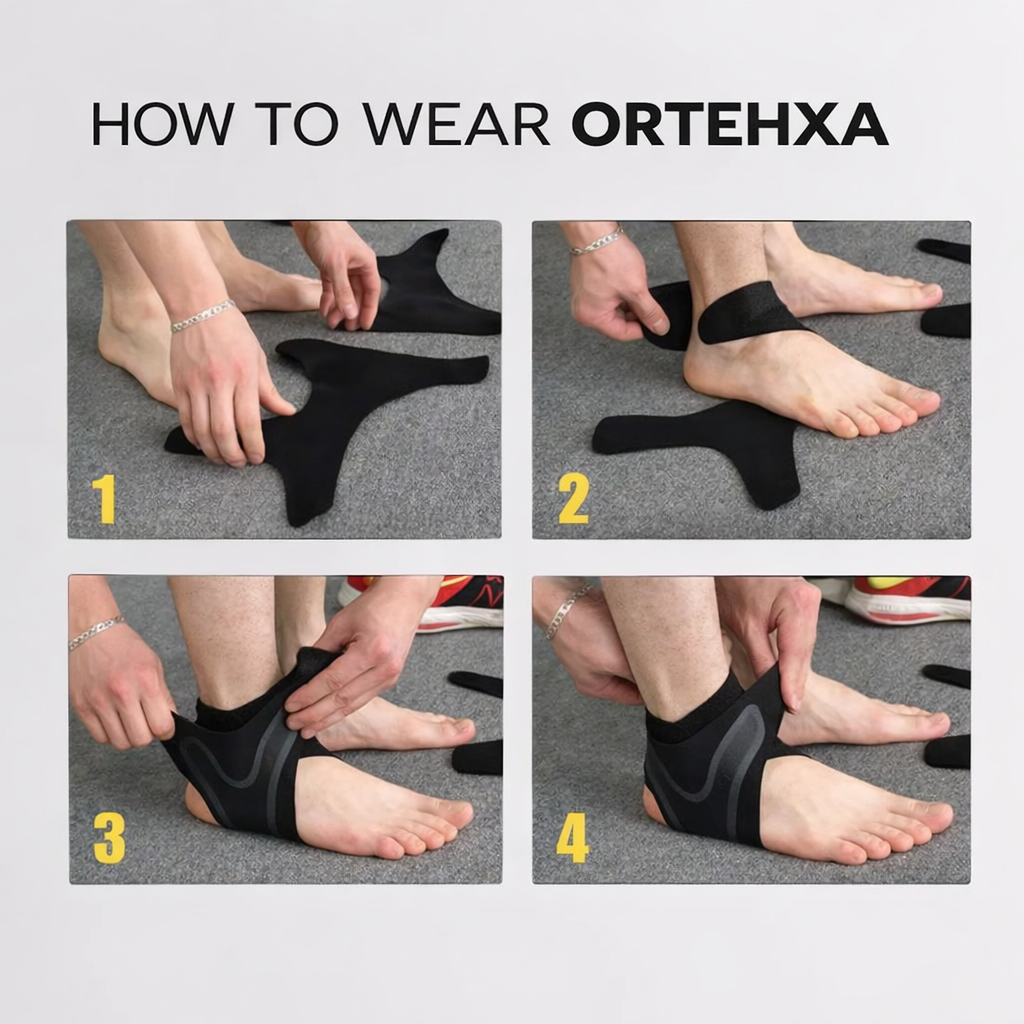 Knöchelbandage | Fußbandage mit Kompression | Stabiler Halt für Ferse | Orthexa