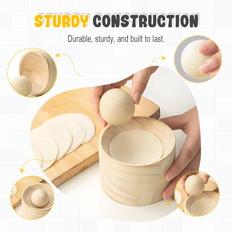 Knödel| Teigpresse aus Holz | Antihaft Oberfläche | DumpliForm