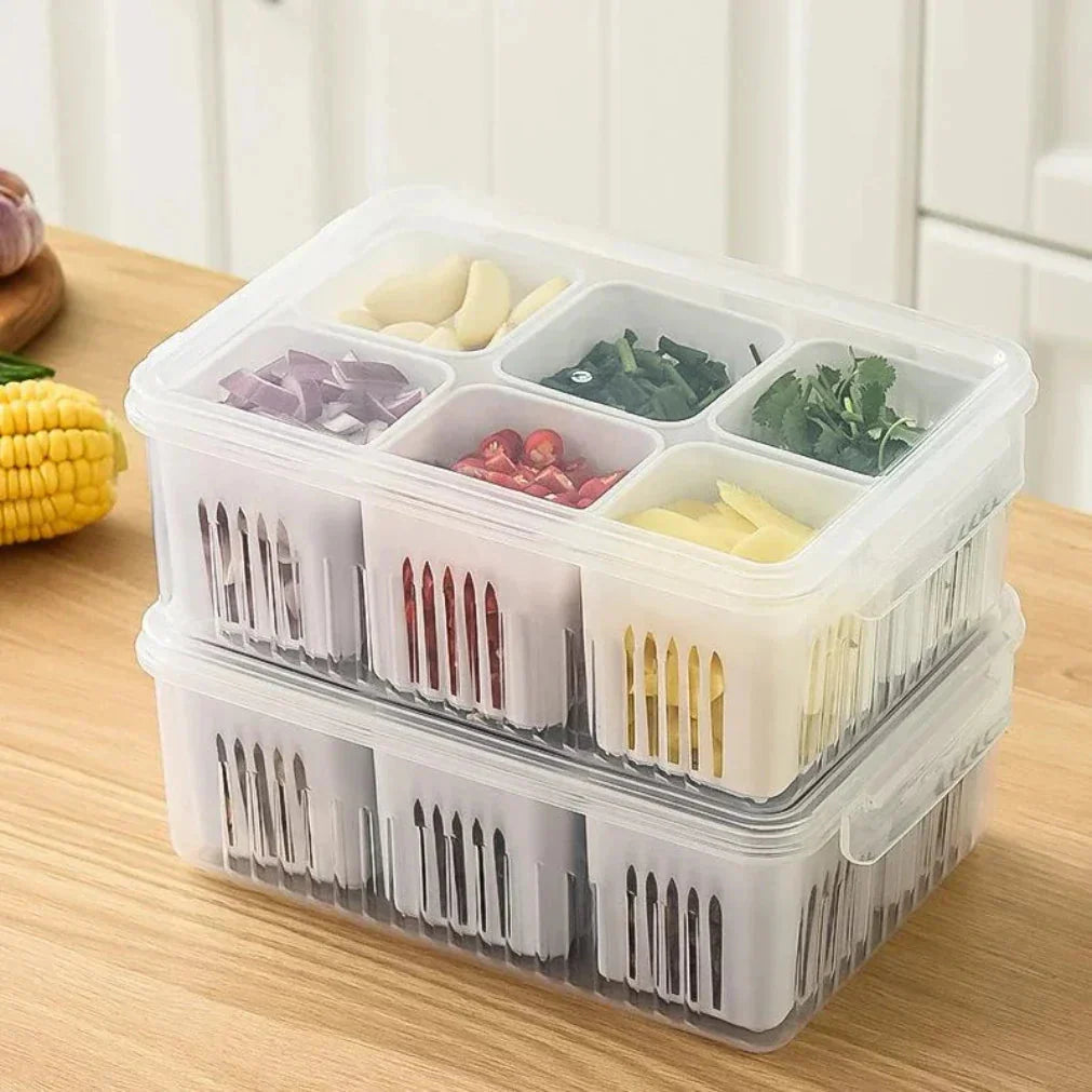 Kühlschrank-Organizer | Ablauf Einsatz gegen Feuchtigkeit | Stapelbare Box | CoolClear