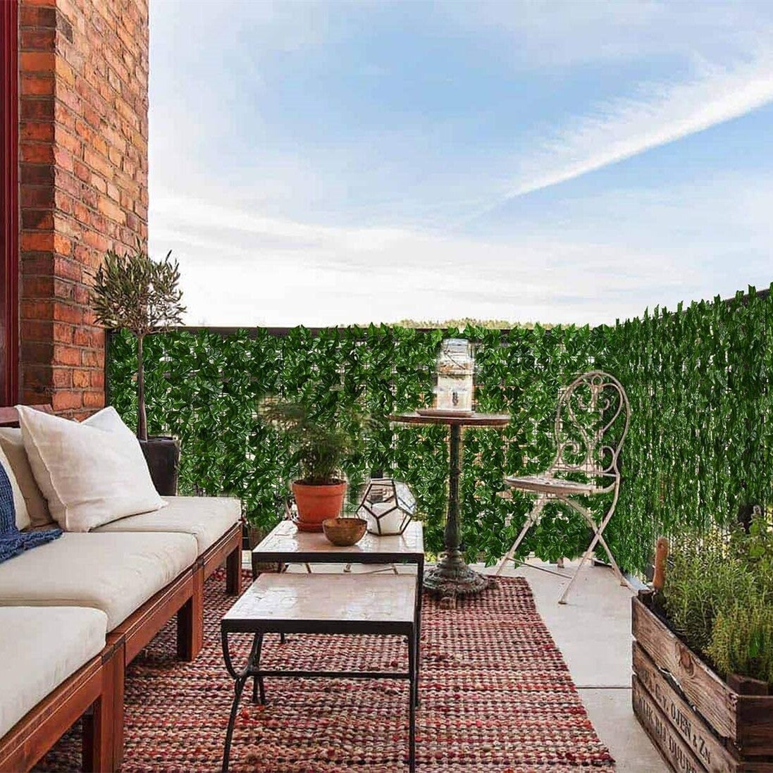 Künstlicher Blätter-Sichtschutz | Wetterfest und UV-Beständig | Zuschneidbar | LeafShield