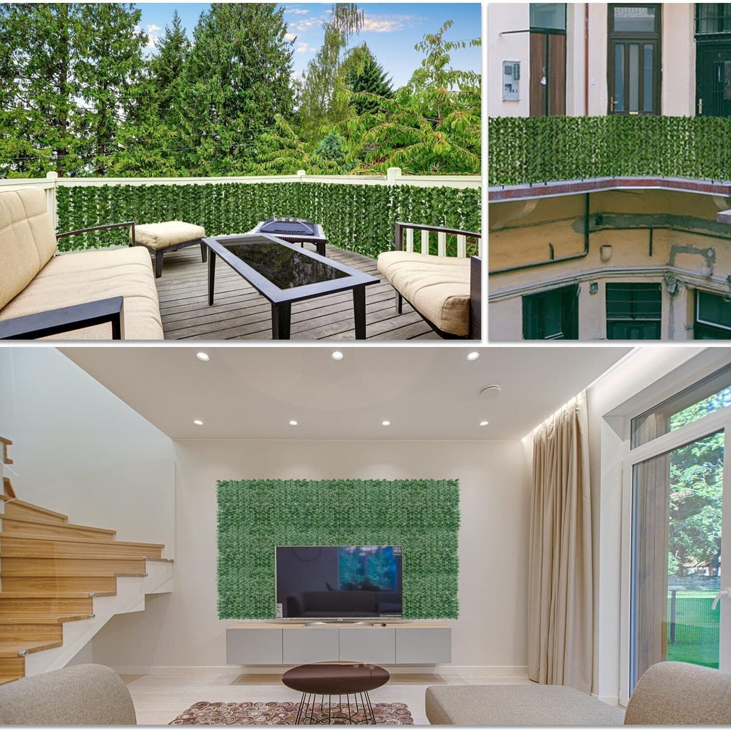 Künstlicher Blätter-Sichtschutz | Wetterfest und UV-Beständig | Zuschneidbar | LeafShield