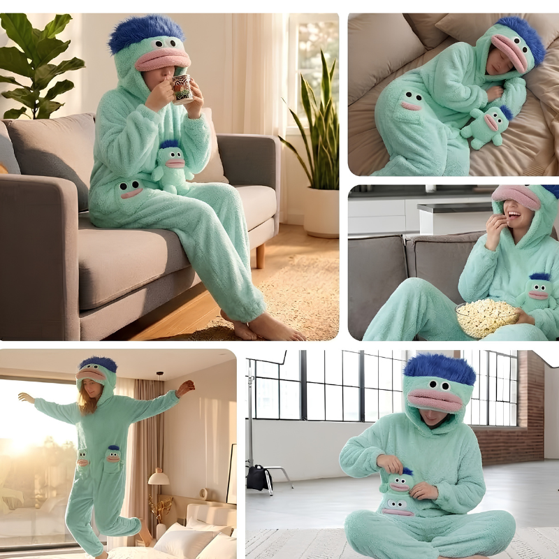 Kuscheliger Schlafanzug aus Coralfleece S-2XL | Farben Grün, Blau, Schwarz, Blau-Grau | Weich und Warm für Entspannte Abende 6