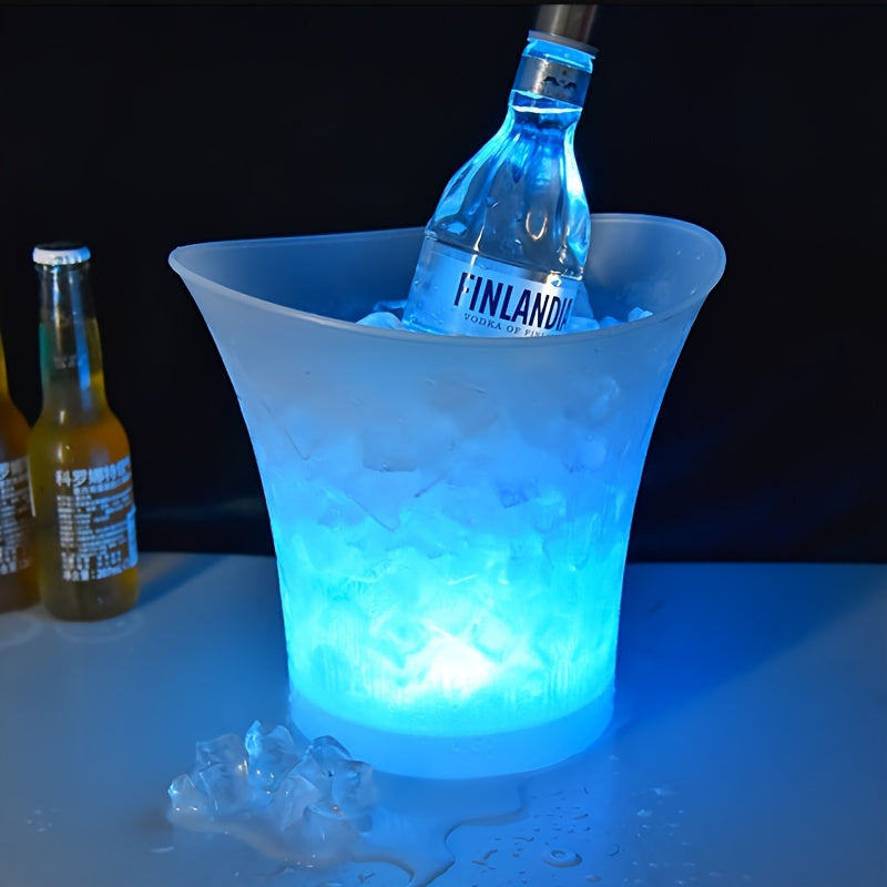 LED-valaistu jääastia | Valaiseva juomajäähdytin 5 L | Värinvaihto | GlowChill