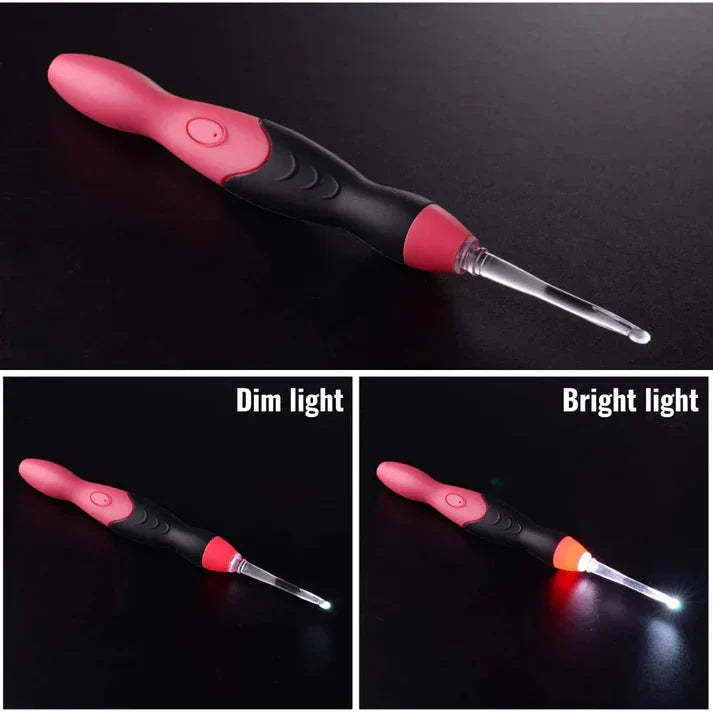 LED-Häkelnadel-Set | Beleuchtete Spitze | Austauschbare Köpfe | LumiStitch