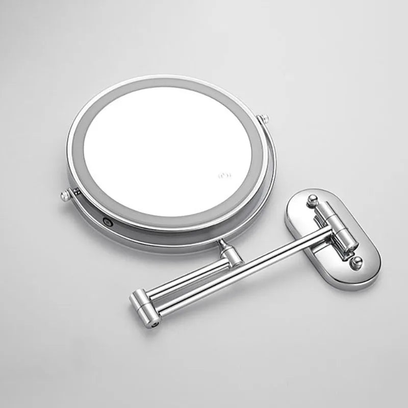 LED-Kosmetikspiegel Wandmontage Ø 20 cm mit Vergrösserung 3x-10x | Silber, Gold, Schwarz | Akku-LED, USB-C Ladefunktion 4