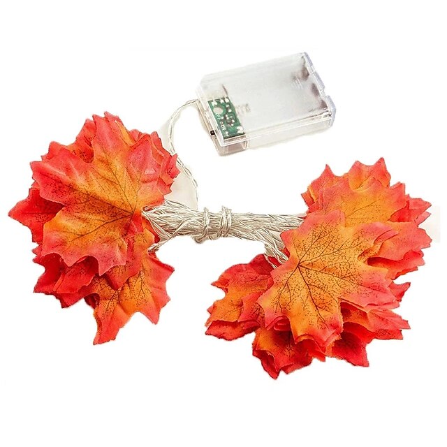 LED Lichterkette Ahornblätter Herbst | 1,5 m 10 LEDs Warmweiß | USB- oder Batteriebetrieb, für Innen & Außen geeignet 9