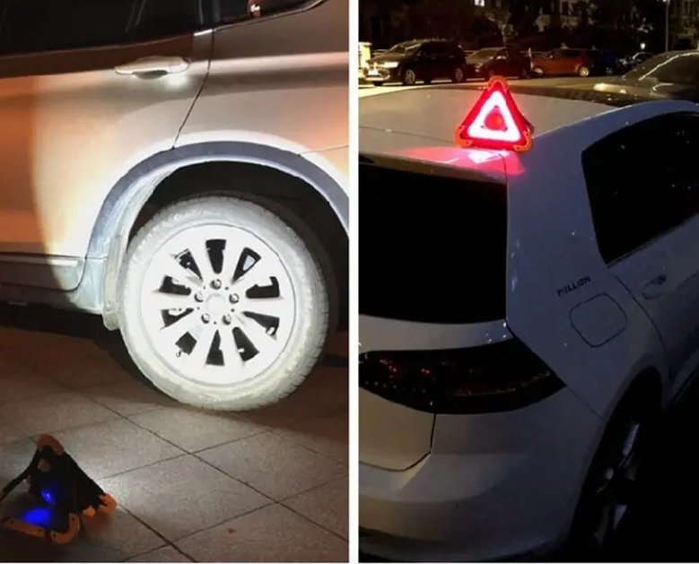 LED-Notfalllampe mit Powerbank | Solarladung, Taschenlampe und Warnleuchte | Wetterfest, kompakt für Auto und Straße 6