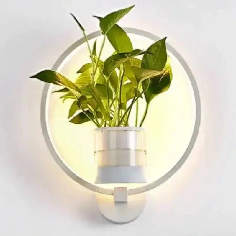LED-Pflanzen-Wandleuchte mit Glasvase | Warmes Hintergrundlicht | Dekorativer Wandakzent | GlowPlant