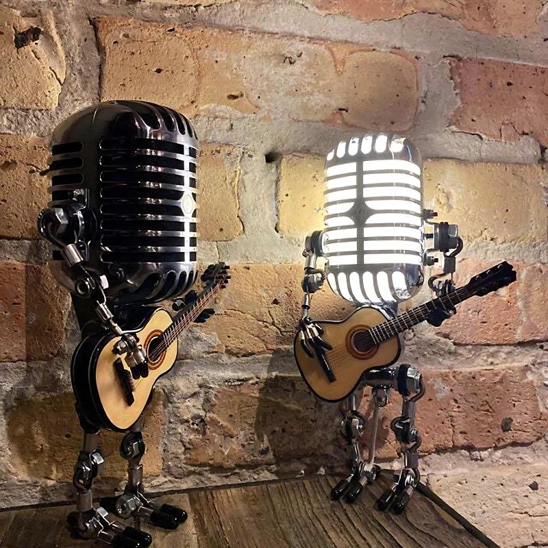 LED-Schreibtischlampe | im Roboter-Design | Verstellbare Gelenke | Deko-Tischlampe | RetroGlow