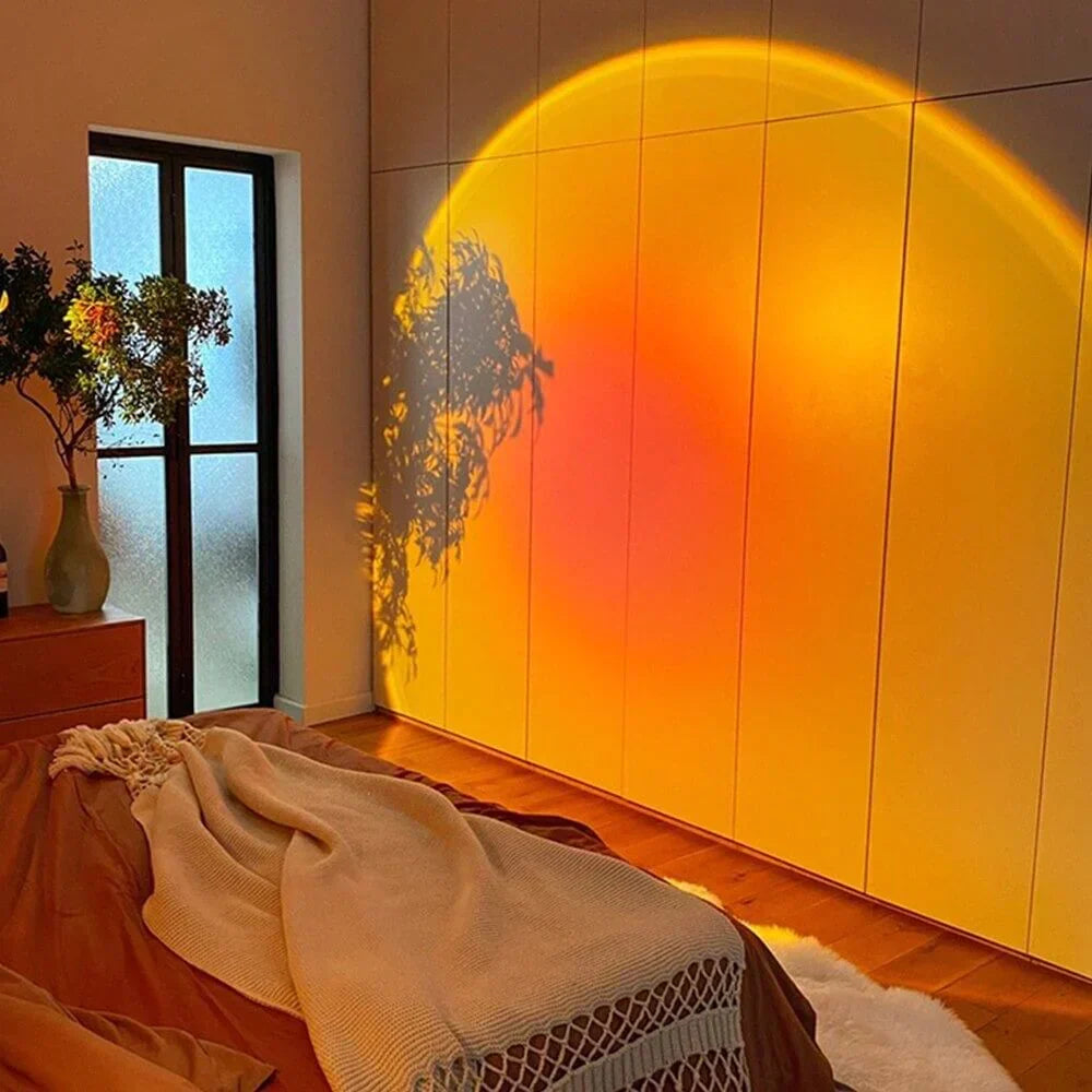 LED-Sunset-Lampe | Warmes Halo-Licht | Schwenkbarer Kopf | GoldenHour