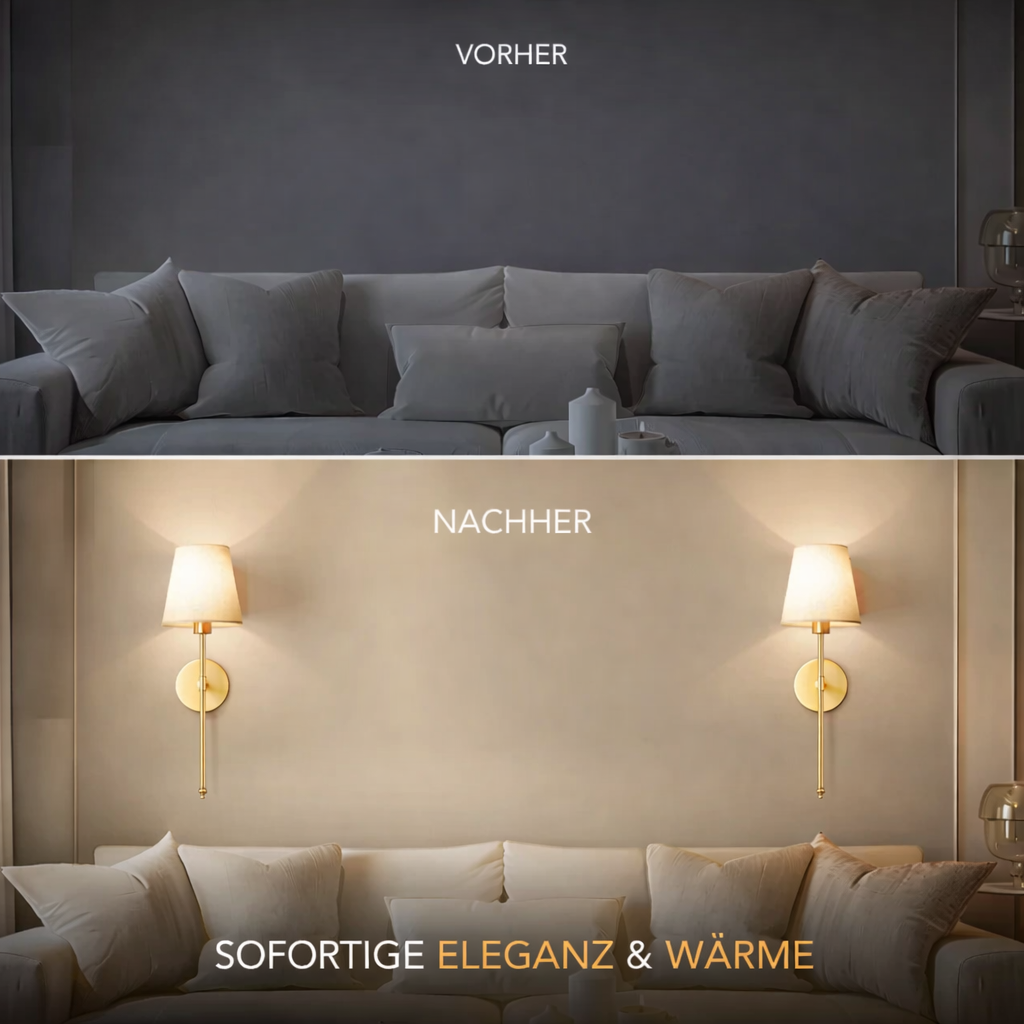 LED Wandleuchte| 3M-Klebemontage | Stoffschirm | 2er-Set | LumiStick Duo