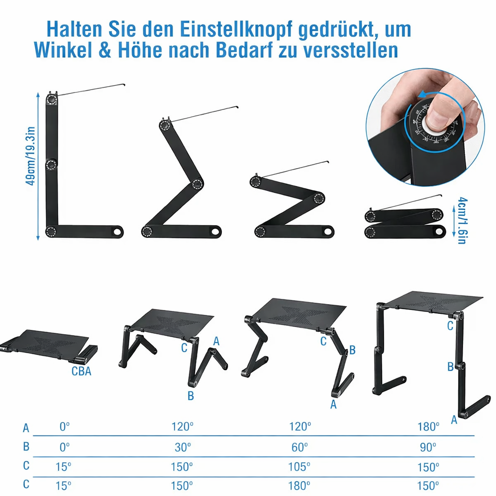 Laptopständer | Höhenverstellbar & 360° drehbar | Für eine gesunde Haltung | FlexStand 360