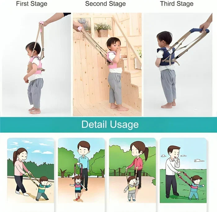 Andador para niños pequeños | con asa acolchada | Ajustable y lavable | FirstSteps