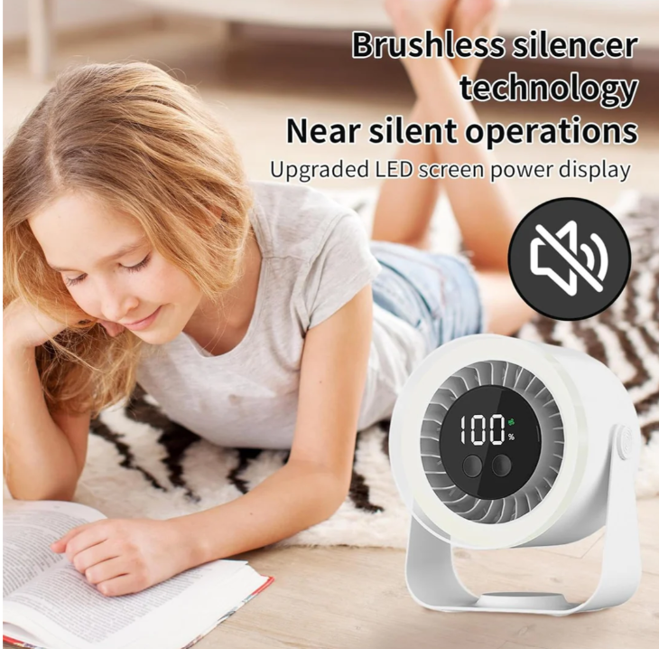 Leiser Tischventilator | 10 Stufen | Schnellladung | Auralis