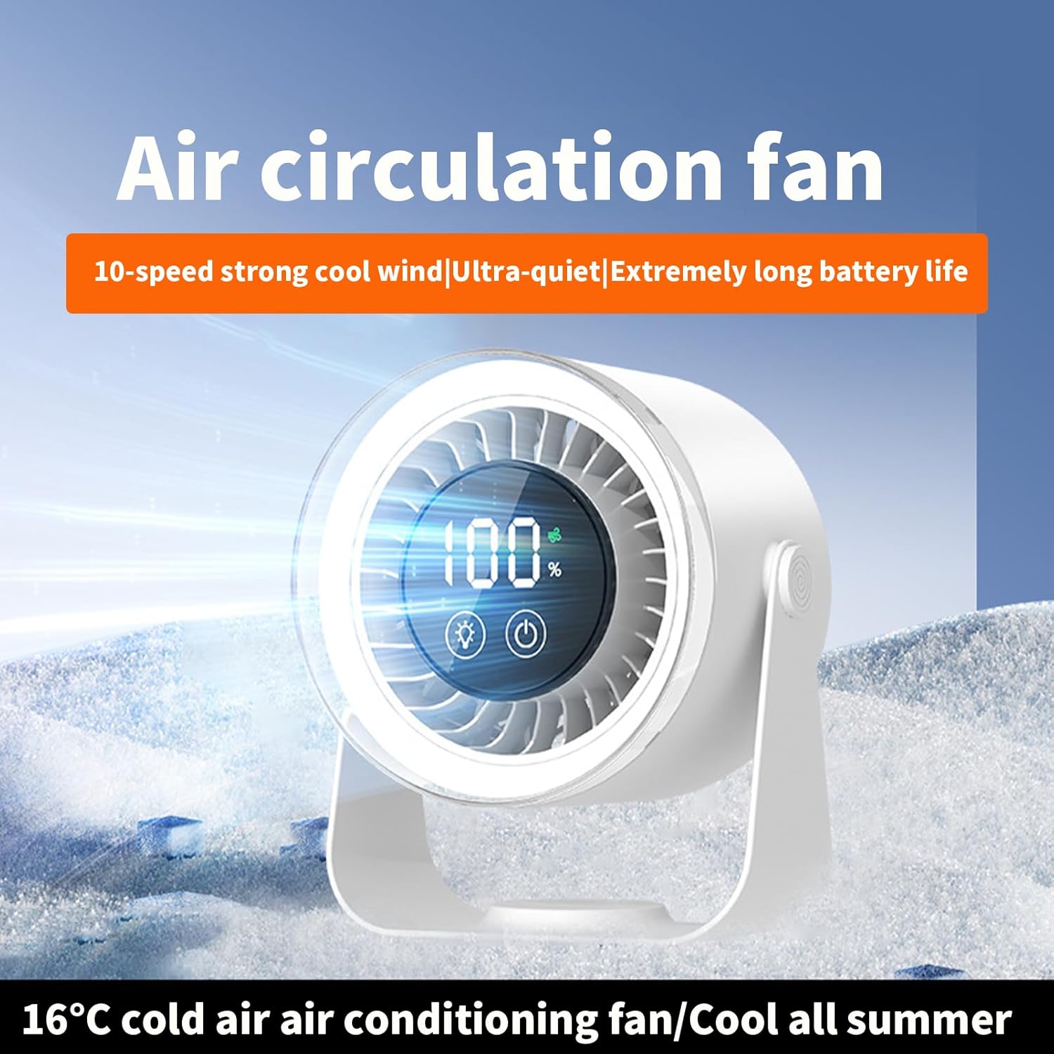 Leiser Tischventilator | 10 Stufen | Schnellladung | Auralis