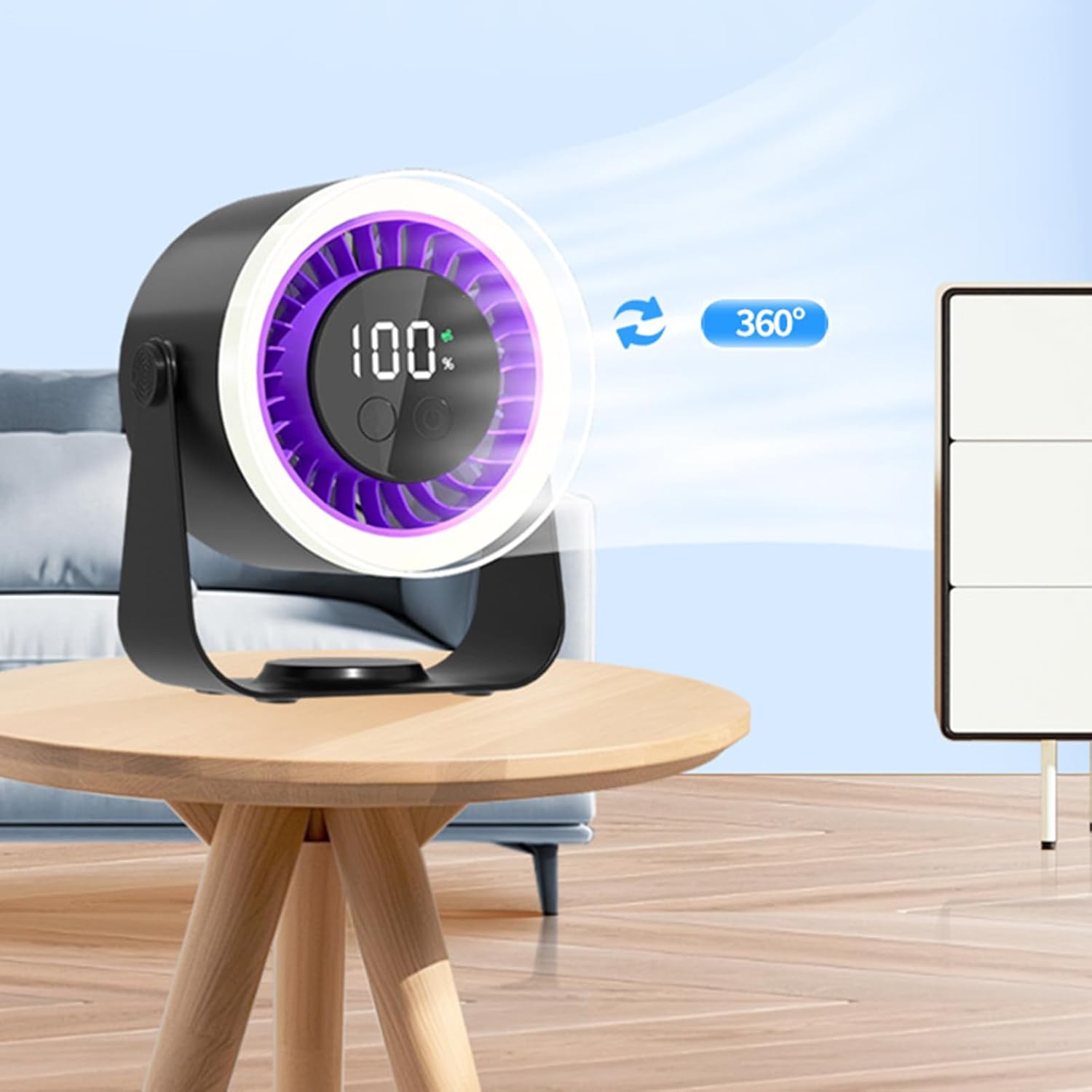 Leiser Tischventilator | 10 Stufen | Schnellladung | Auralis