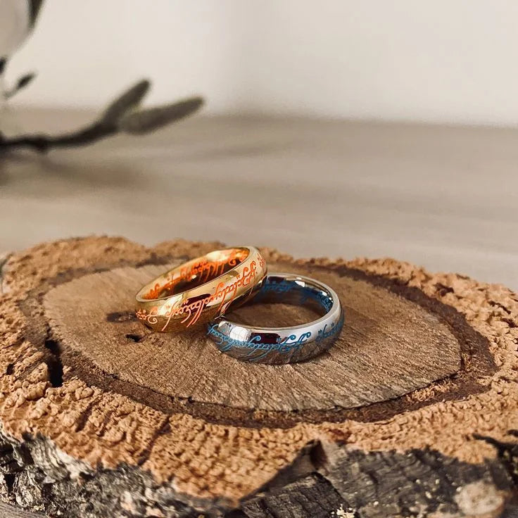 Leuchtring mit leuchtender Elbenschrift | Mystische Rune | Lichtabsorbierender Leuchteffekt | RunenLicht